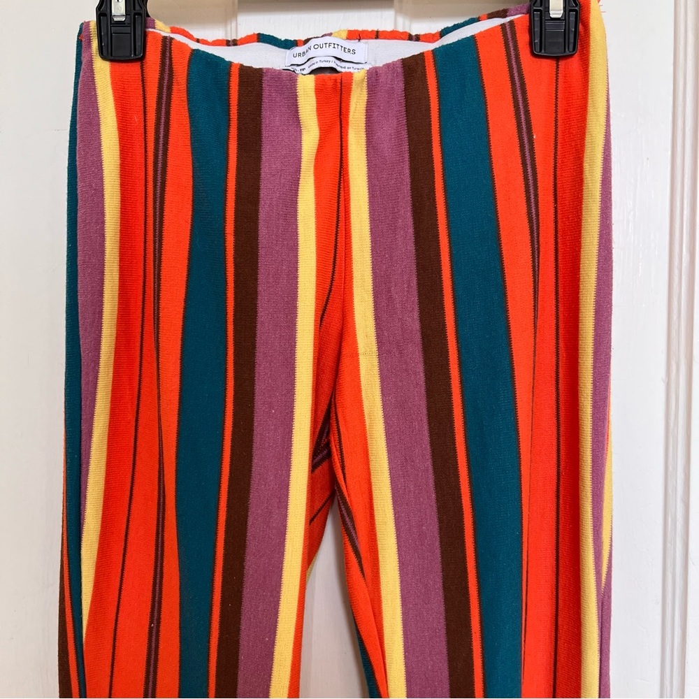Urban Outfitters UO Bali Striped Low Rise Flare Pants Size XS Rainbow - Picture 6 of 11